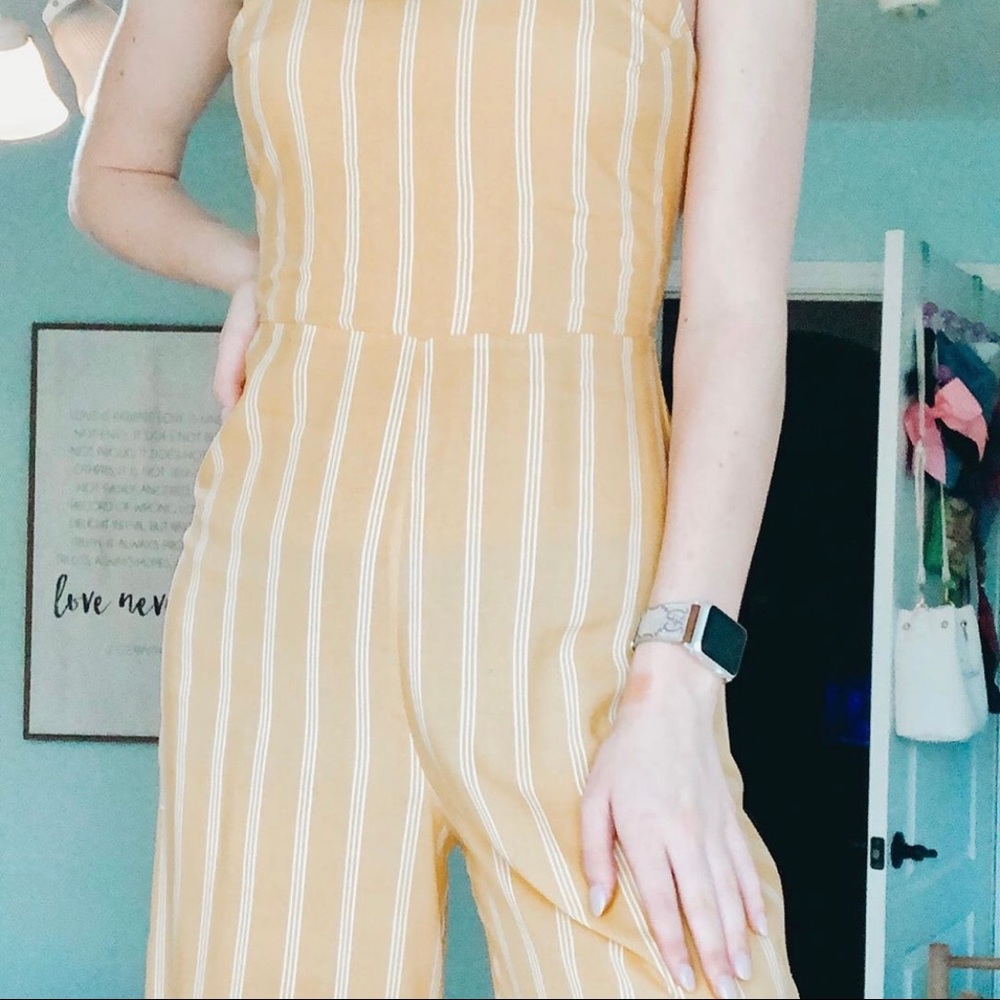 yellow striped jumper